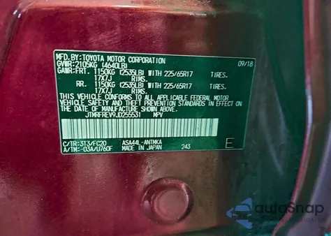 2018 Toyota Rav4 Adventure from USA, damaged, VIN JTMRFREV9JD255531